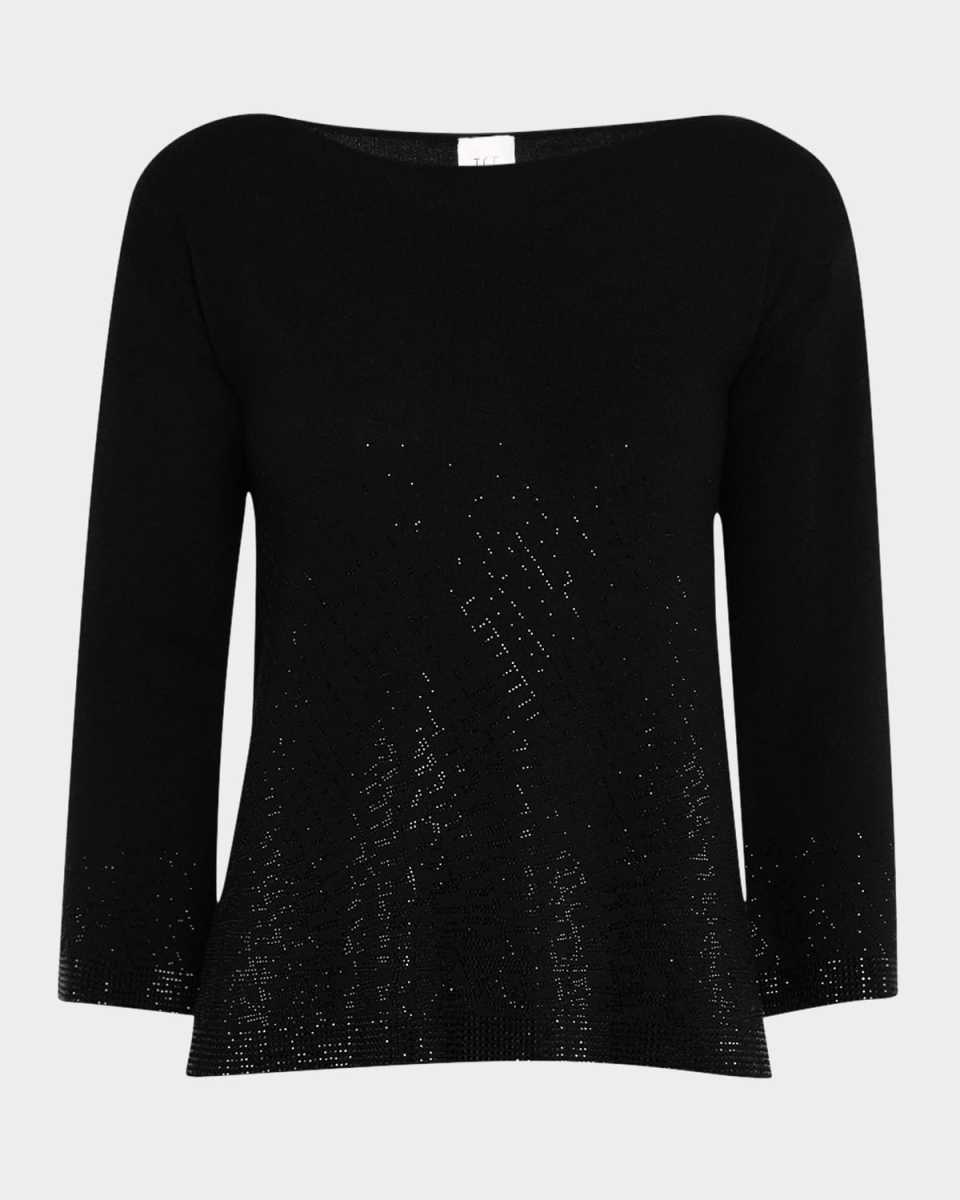 Cashmere Rhinestone-Embellished Sweat